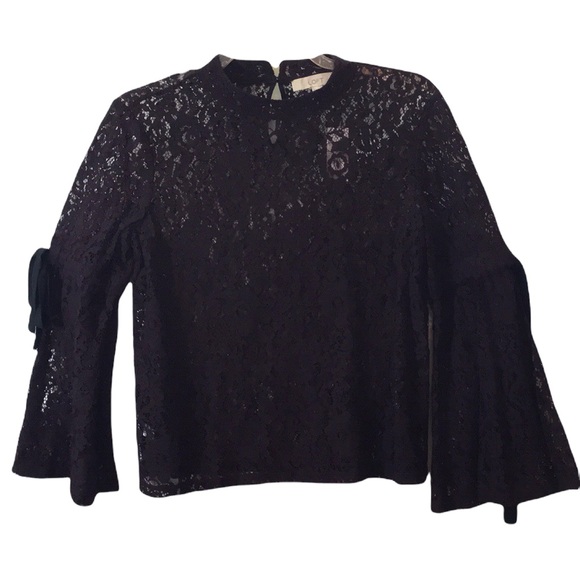 Ann Taylor LOFT Lace Bell Sleeves Blouse - Picture 1 of 5